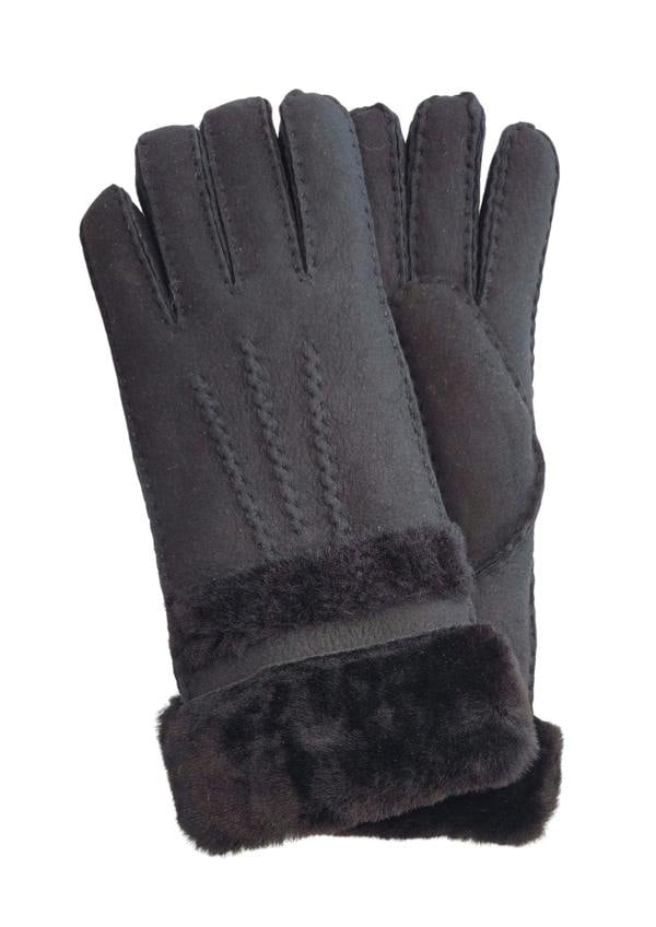Infinity Leather Womens Genuine Sheepskin Suede Gloves with Roll Up/Down Cuff