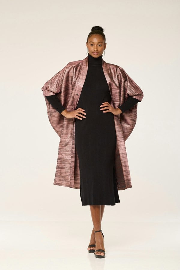 Lioness by TF Sand Storm Midi Kimono Jacket - Rose