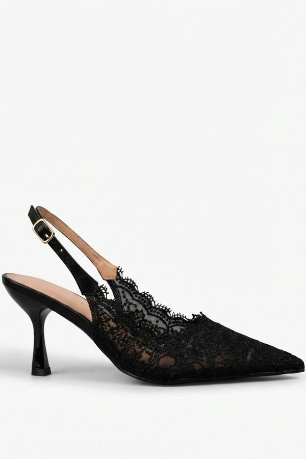 ikrush Odette Floral Lace Pointed Toe Heels