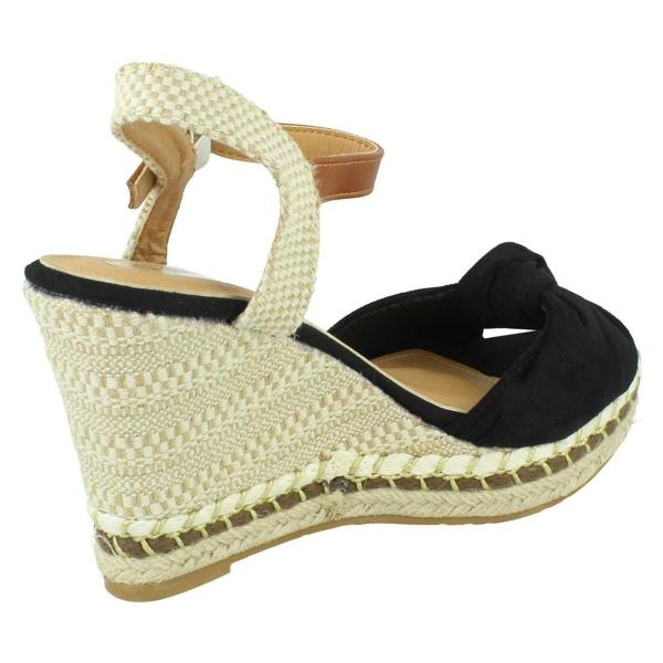 Spot On Ladies Spot On Knotted Vamp Wedges F12016