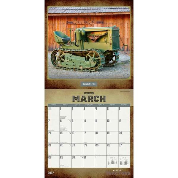 Vintage Tractors Calendar 2027, Wall Calendars, Month To View, Transport, Gift