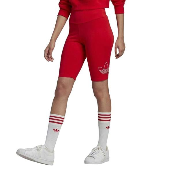 Adidas Womens/Ladies Originals Trefoil Slim Cycling Shorts - Vivid Red - 