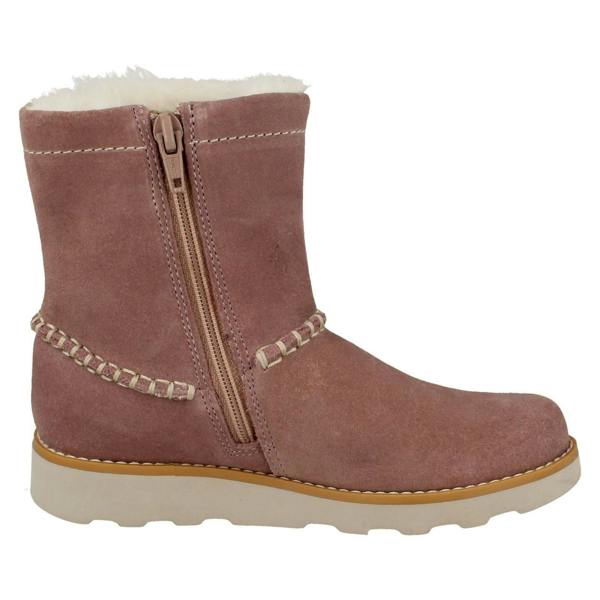 Clarks Girls Clarks Casual Fur Lined Boots Crown Piper