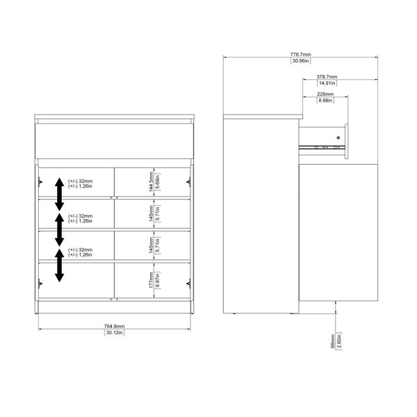 Wyld Haus Budapest White Wooden Tall Sideboard 1 Drawer 2 Doors