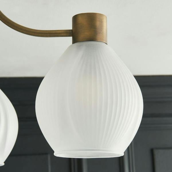 Pagazzi Lighting Hamilton 3 Light Antique Brass Semi Flush Ceiling Light