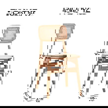 Patten Rattan Dining Chair, Solid Wood-Rit Concept-Rit Concept