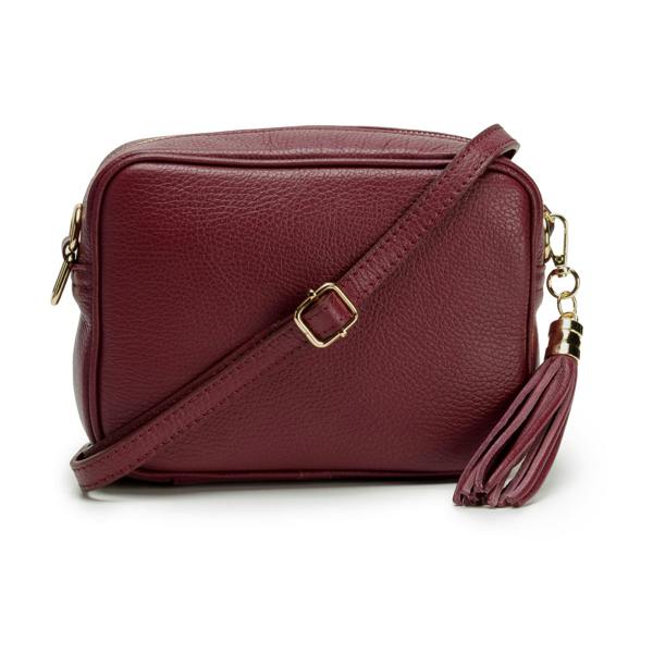 Elie Beaumont Crossbody Tassel Wine