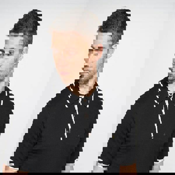 Gabicci V00GM09S Mens Lineker Knitted Polo Gabicci Vintage - BLACK