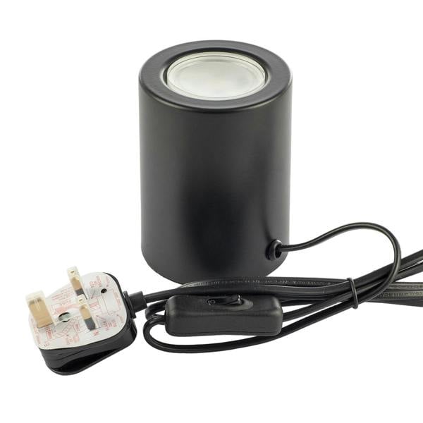 Cylindrical Black LED Uplighter with Minimalist Architectural Design Image 3