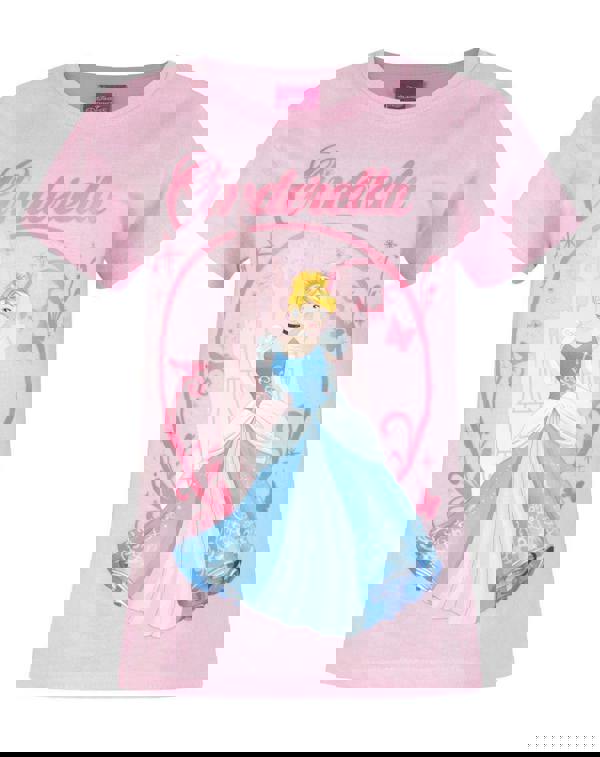 Disney Girls Pink Cinderella Short Sleeved T-Shirt