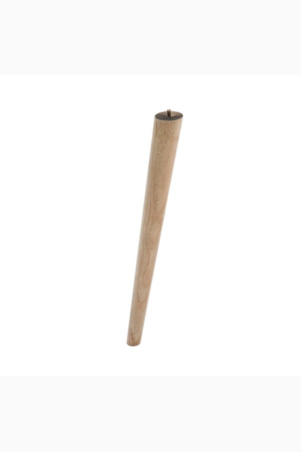 Living and Home 4Pcs 45cm H Natural Round 10° Tilted Oak Furniture Replacement Legs with Flat Corner Galvanized Fixed Iron Plates