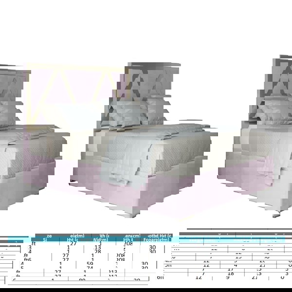 Casa Magna Alison Upholstered Soft Velvet Metal Bed Frame - Pink