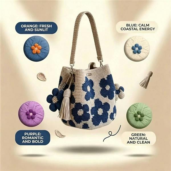 Leaper Hand-Crocheted Floral Shoulder Bag