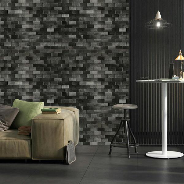 ENER-J Urban Alloy Pattern Peel & Stick Aluminum Tile, Size:300 x 300 x 4 mm (Pack of 4)