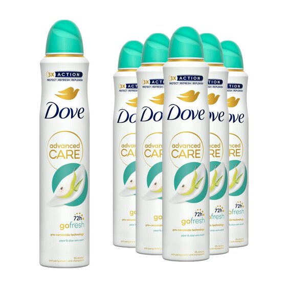 Dove Anti-perspirant Deodorant Go Fresh Pear & Aloe Vera 72H Protection 6x200ml