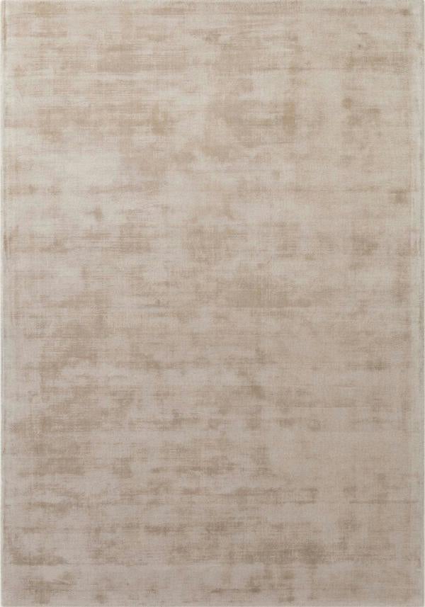 Beige area rug with a subtle pattern on a plain background