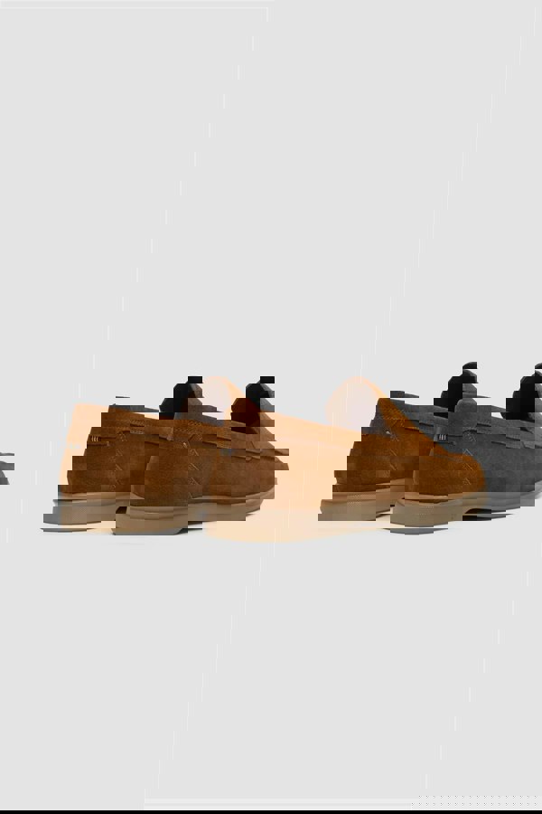 House of Cavani Breezy Tan Slip-On Suede Loafers