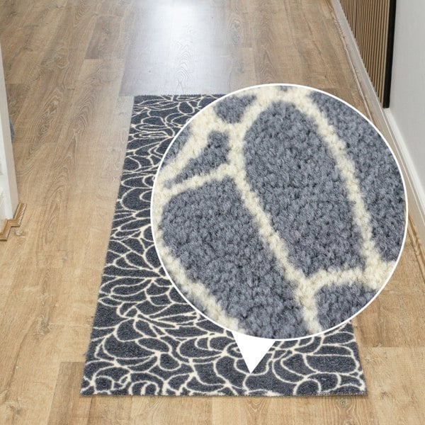 JVL Mega Mat Machine Washable Entrance Runner and Doormat Set, Floral