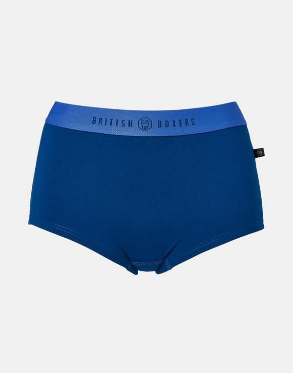 British Boxers Three-pack Women's Cotton Hipster Boxer Briefs – Citron Blue