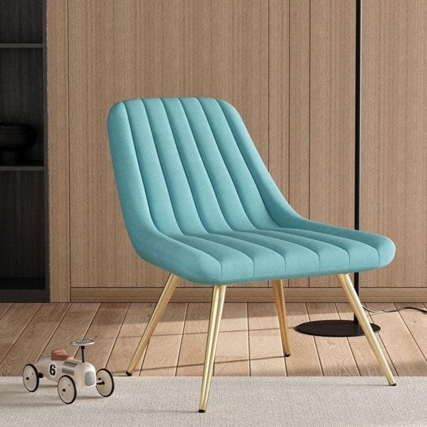 Velvet Upholstered Gold Metal Legs Lounge Accent Chair Living and Home