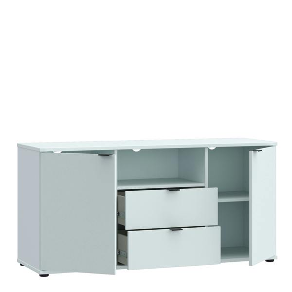 Furniture To Go Ganymede TV Unit with Open Shelf, Drawer & 2 Doors in Light Grey