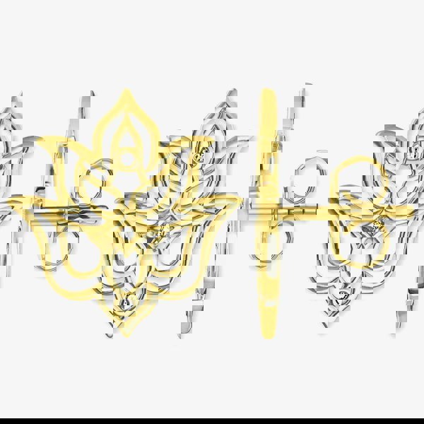 THOMAS SABO Ladies Gold Plated Diamond Lotus Flower Ornamentation Earrings D_H0007-924-39