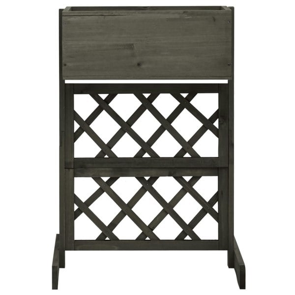Berkfield Garden Trellis Planter Grey 45x30x74 cm Solid Firwood