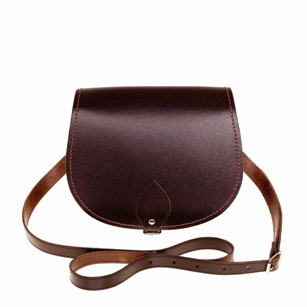 Zatchels Handmade Leather Saddle Bag - Dark Brown