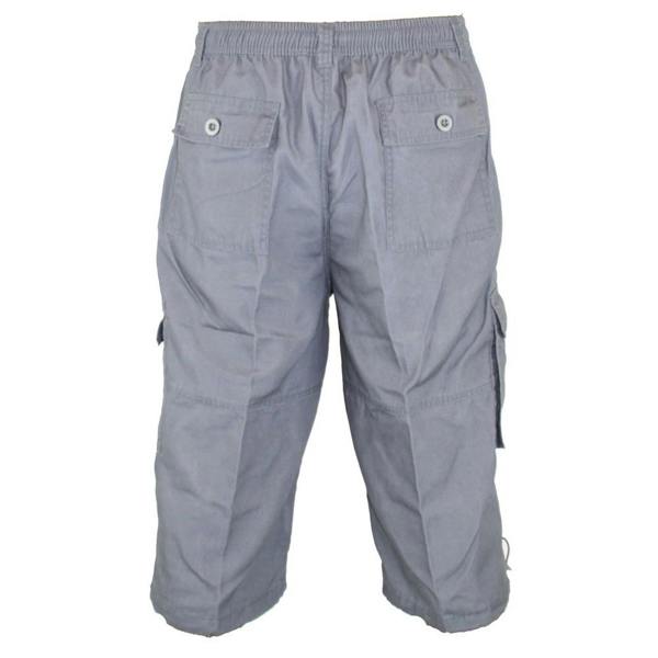 Duke Mens D555 Mason Kingsize Cargo Shorts - Grey - 