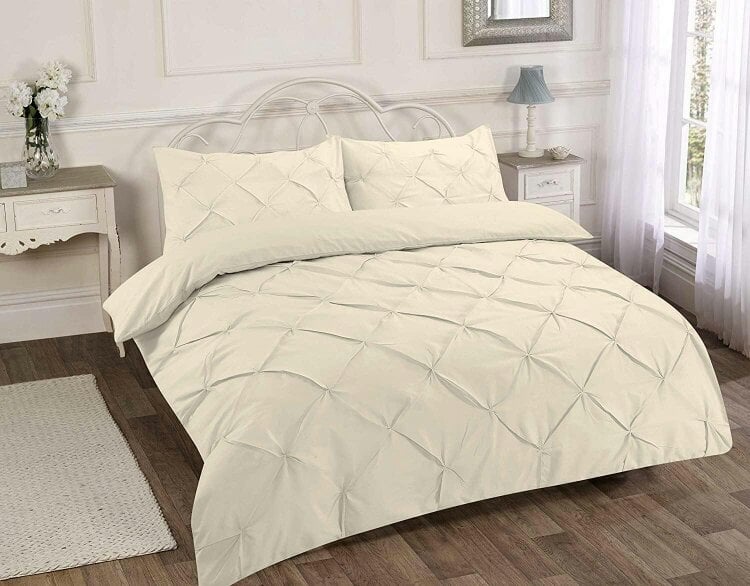Night Zone Alexandra Pintuck Polycotton Duvet Cover Set – Easy Care Textured Bedding