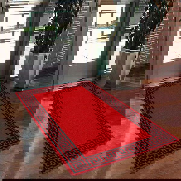 Greekey Gel Mat - Red Black