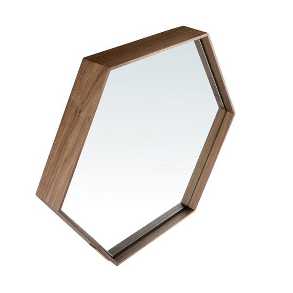 Angel Cerdá Hexagonal Walnut Wall Mirror 3039