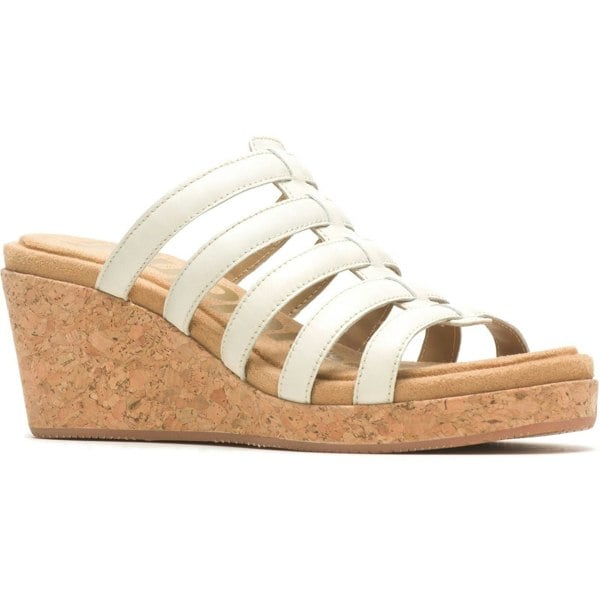 Hush Puppies Willow Slide Leather Women's White Wedges
