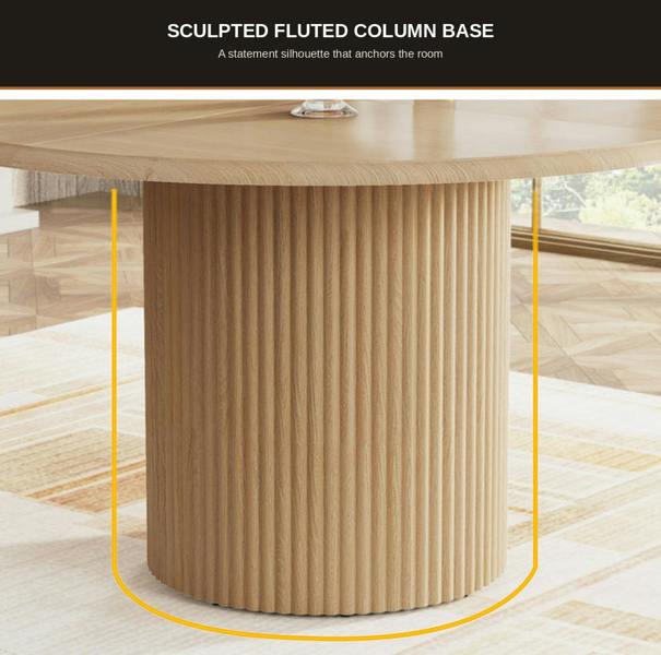 REED Round Dining Table Ø120cm – Natural Oak Finish