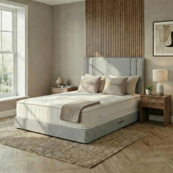 Velora Stone Upholstered Divan Single Bed