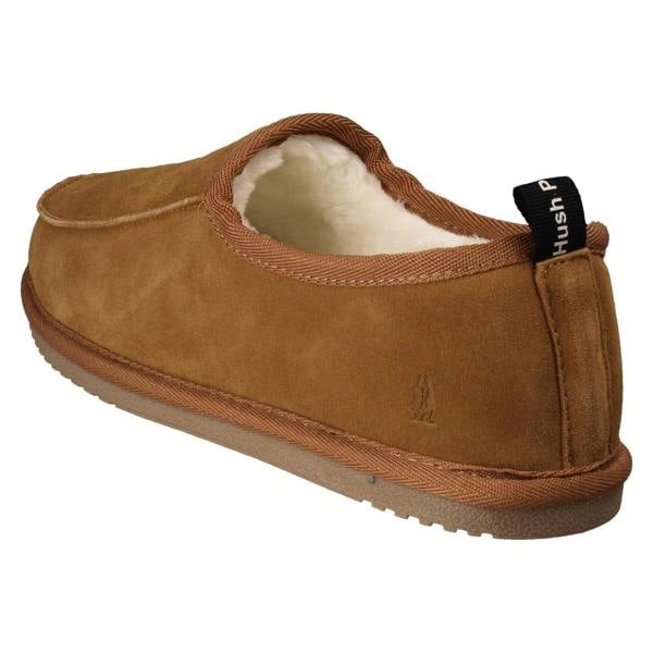 Hush Puppies Mens Hush Puppies Suede Leather Faux Fur Cosy Loungewear Slippers Charles