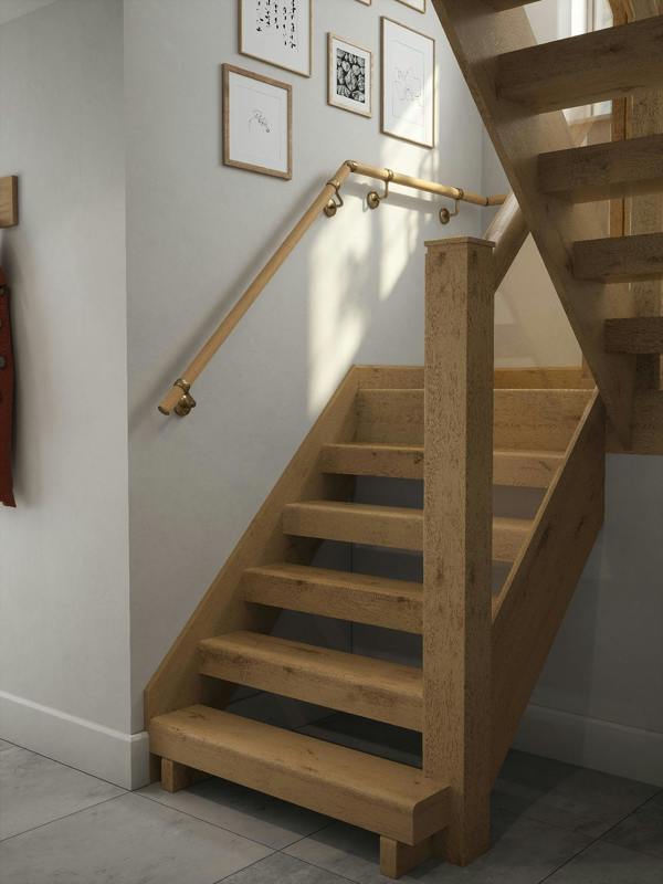 Handrails Direct Arden Natural Pine Half Turn Handrail