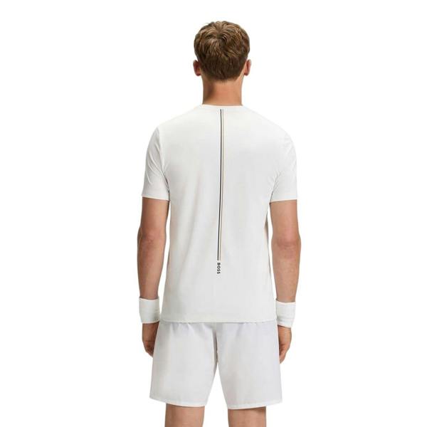 Boss Mens Toc Stripe Pique Slim T-Shirt - White - 
