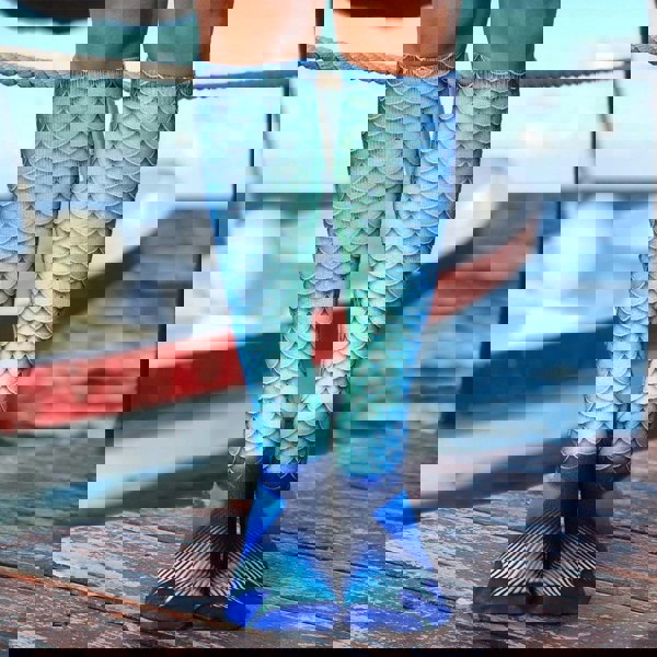 Aquarius Mermaid Tail Print Women Girl Knee High Boot Socks