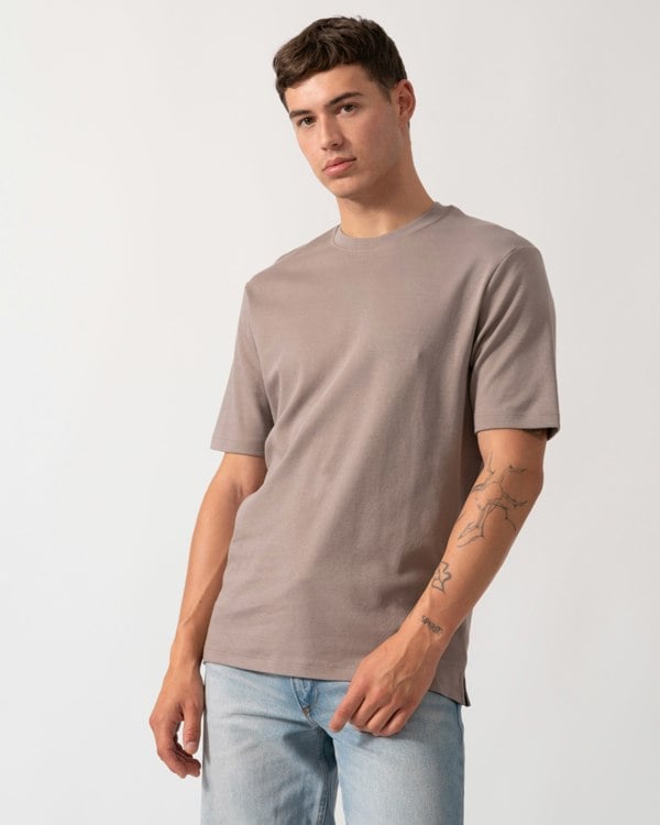Oliver Sweeney Palmela Mens Crew Neck T-Shirt - Mushroom