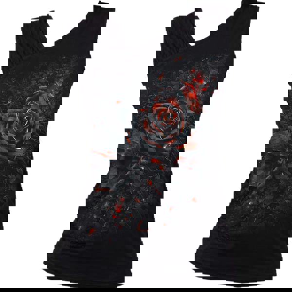 Spiral Direct BURNT ROSE - Gathered Shoulder Slant Vest Black