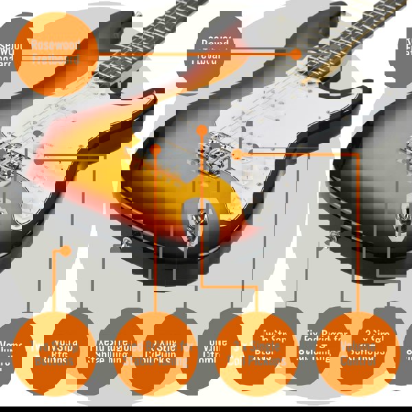 3rd Avenue Full Size Electric Pack Sunburst Electric Guitars#Colour_Sunburst