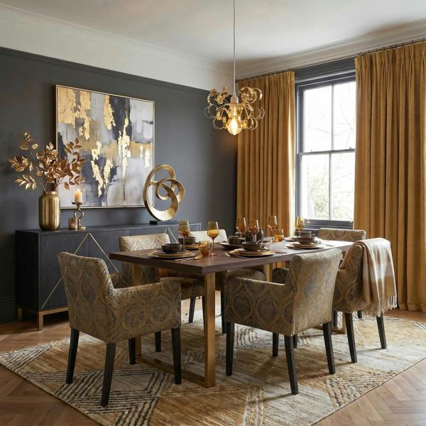 Polished Gold Metal Pendant Shade with Twisting and Curving Strips Image 6