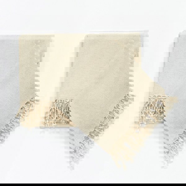 Cotton and Olive Knidos Cotton Hammam Bath Sheet, Natural