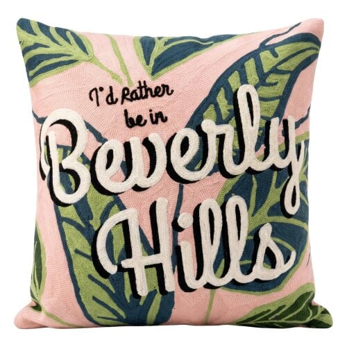 Beverly Hills Needlepoint Cushion – I'd Rather Be in Beverly Hills