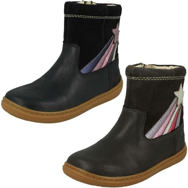 Clarks Girls Clarks Shooting Star Detailed Boots Flash Shine T