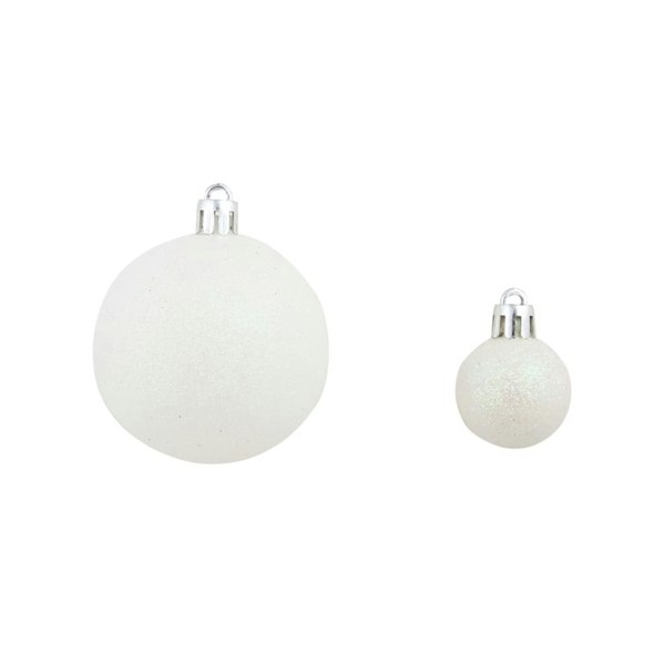 Berkfield 100 Piece Christmas Ball Set 3/4/6 cm White/Grey