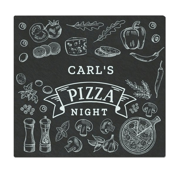 Personalised Memento Company Personalised Pizza Glass Chopping Board/Worktop Saver