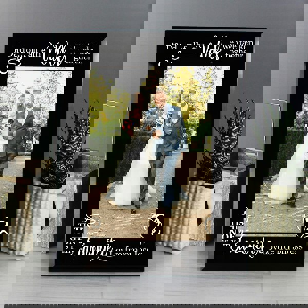 Personalised Memento Company Personalised Of All the Walks... Wedding 5x7 Black Glass Photo Frame