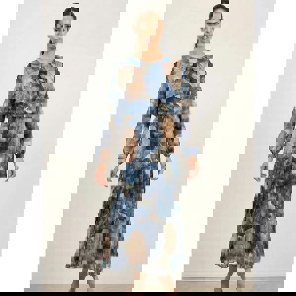 Blue Vanilla Pleated Floral Dress